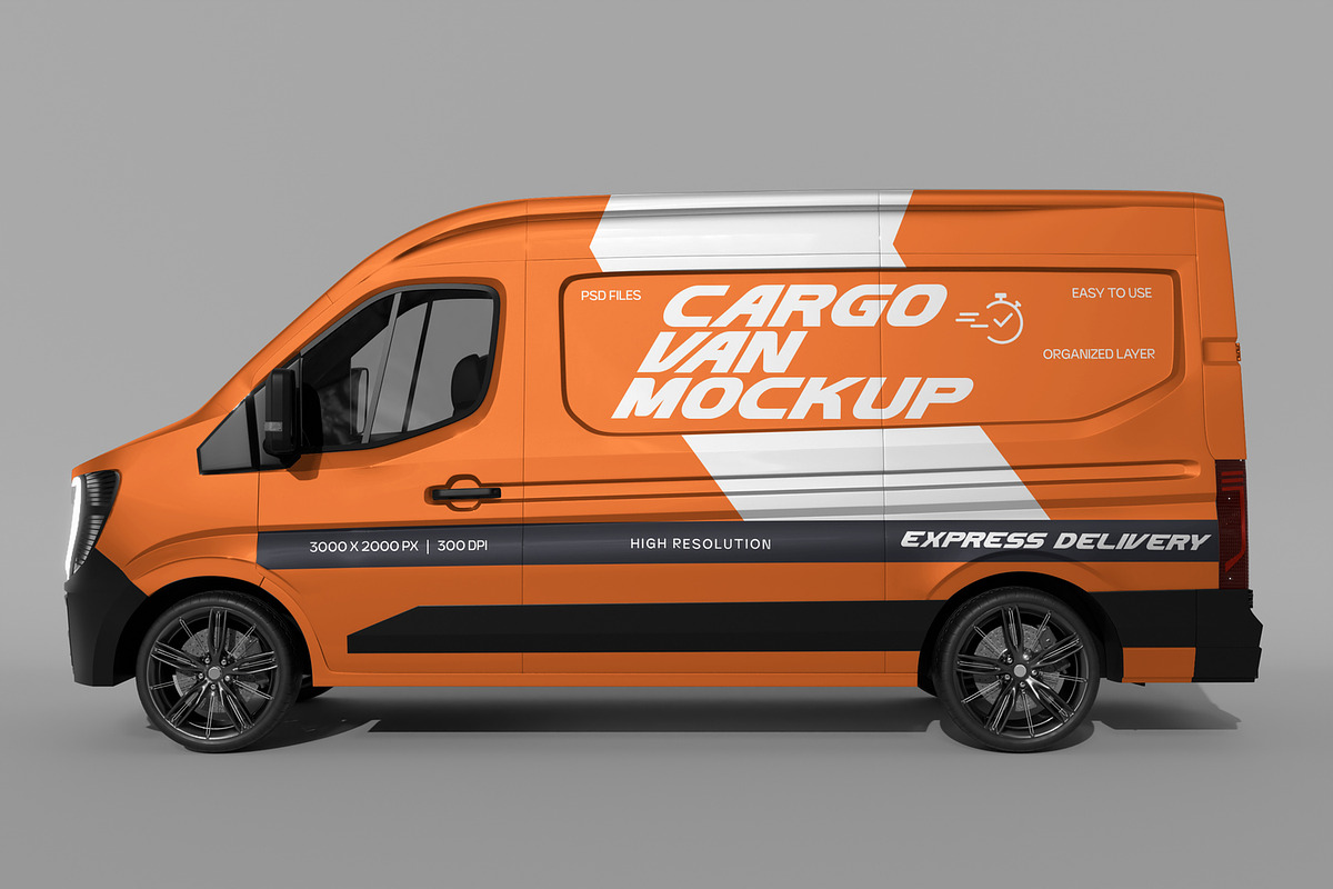 Cargo Van Mockup, an Advertising Mockup by Nathatype (Photo 4 of 9)