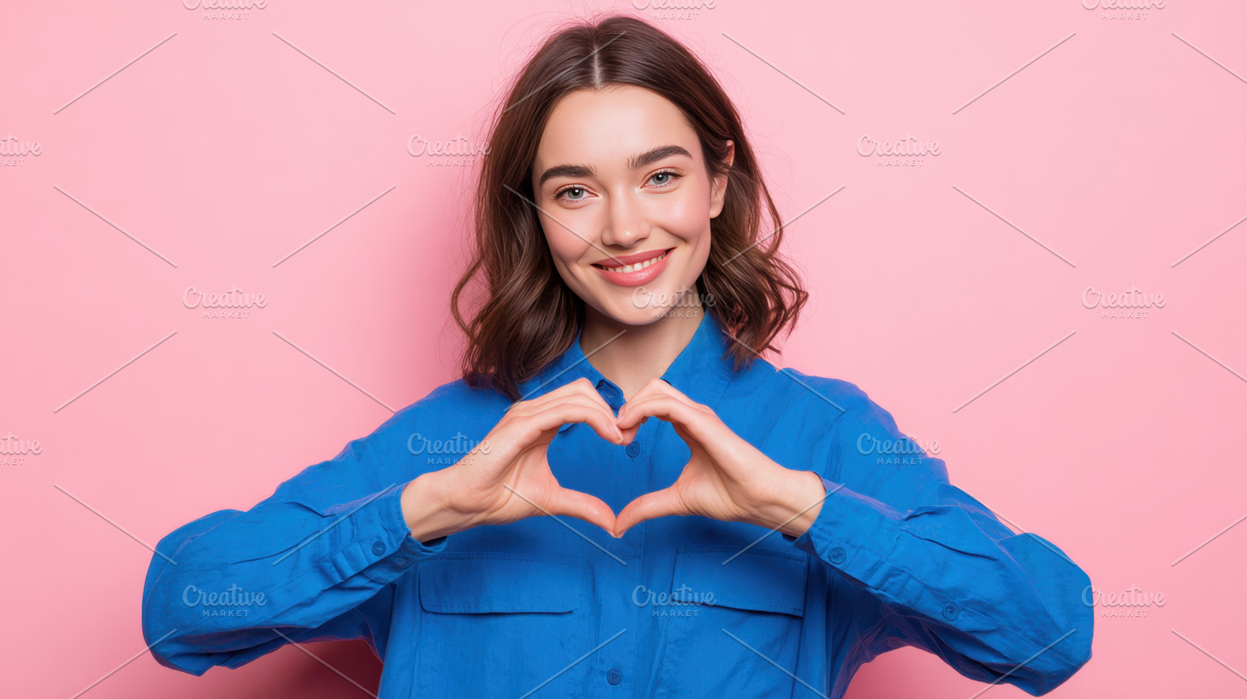 Girl expresses love with heart, a Photo by Beautiful things
