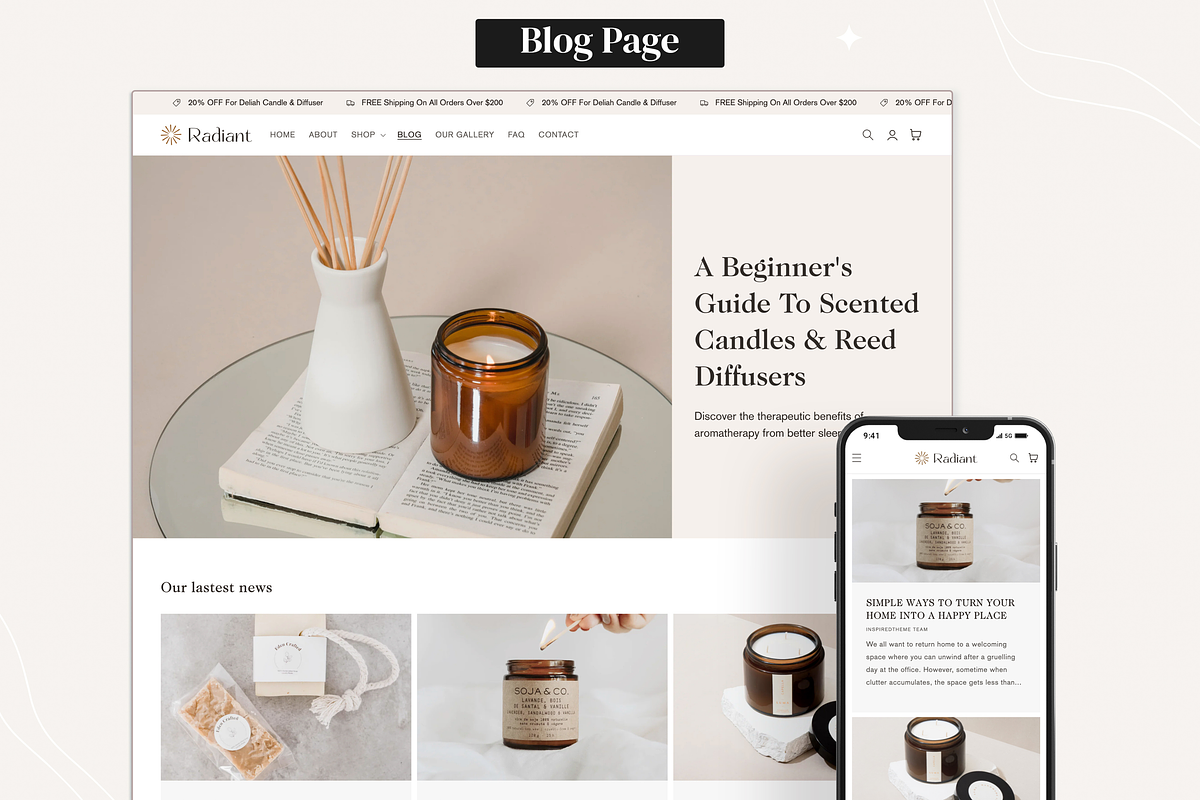 Radiant - Candle Shopify Theme, a Shopify Template by InspiredTheme (Photo 5 of 9)