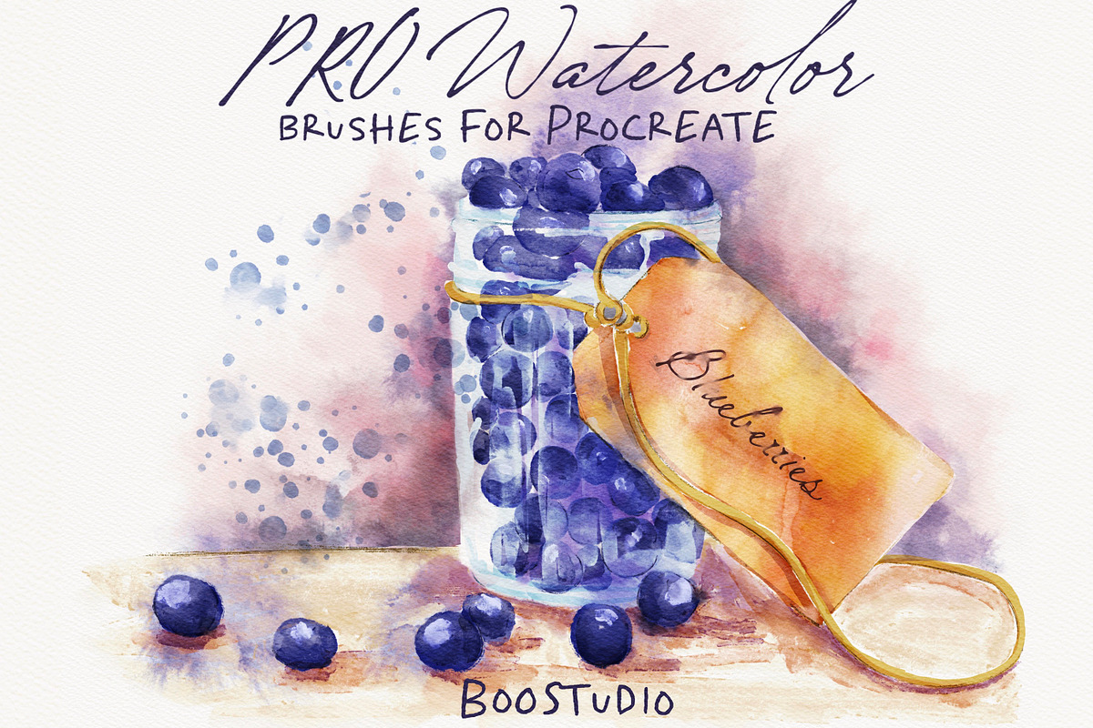 Pro Watercolor - Procreate Brushes, a Brush Add-On by BooStudio (Photo 1 of 9)