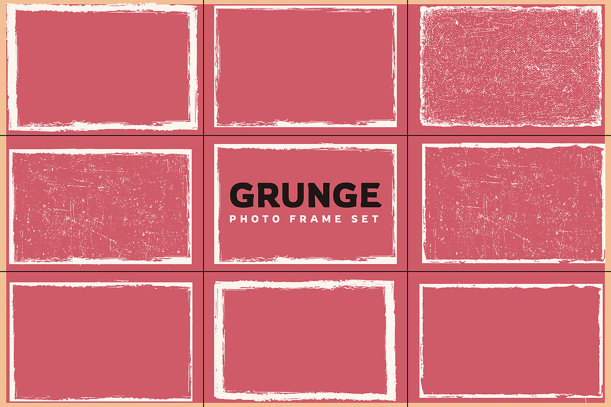 Vector Grunge Photo Frame Design, a Decorative Illustration by Photoshop Action (Photo 2 of 5)