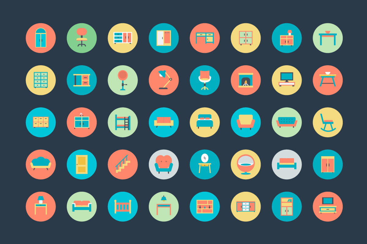 100+ Flat Furniture Icons, a Duotone Icon by Vectors Market (Photo 3 of 4)