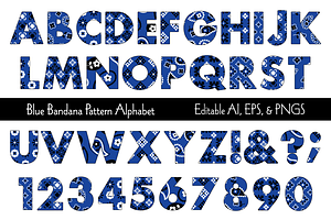 Blue Bandana Pattern Alphabet