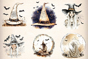 Halloween Witches Clipart, an Illustration by CreationArt (Thumbnail 3 of 5)