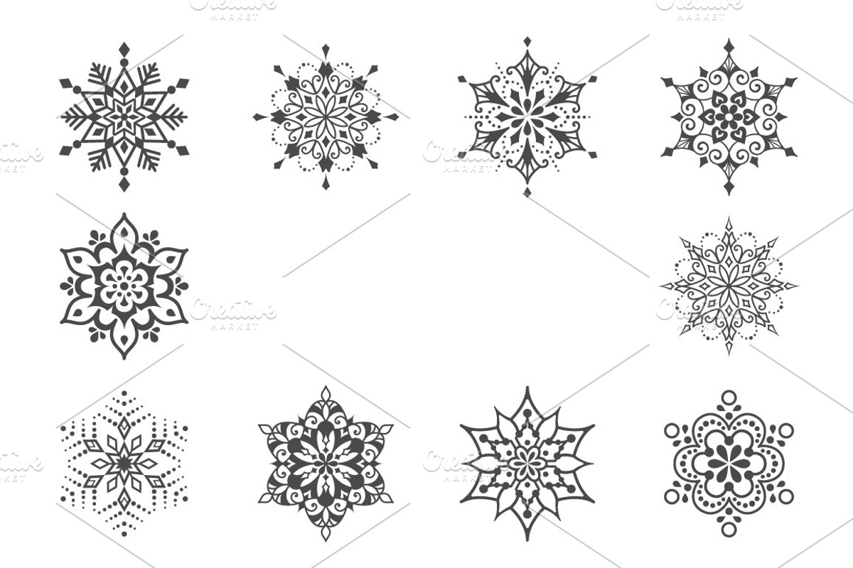 Snowflakes Set, a Decorative Illustration by Solana (Photo 2 of 2)