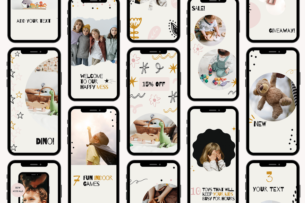 Kids Instagram Story Template Canva, a Social Media Template by Yaaas Design (Photo 3 of 7)