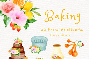 Baking Vintage Kitchen Clipart