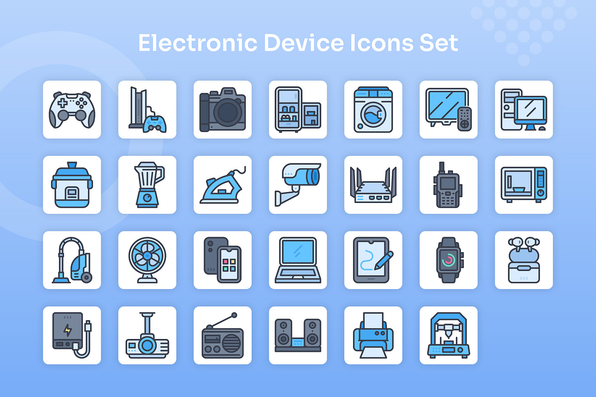 Electronic Device Icons Filled Line, an Icon by Kmg Design (Photo 2 of 2)