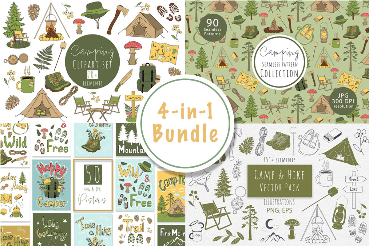 4 in 1 Bundle 360+ Outdoor Designs, a Seasonal Illustration by Mari_Caliart (Photo 1 of 28)