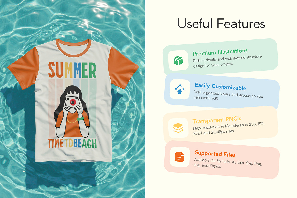 Summer Illustration Art Set, a Seasonal Illustration by Vectors Market (Photo 2 of 8)