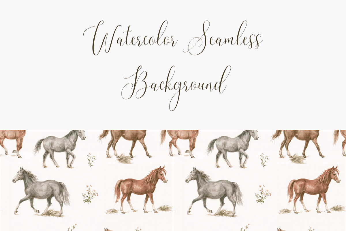 Seamless Horses Pattern PNG, a Pattern Graphic by Pati Charm Studio (Photo 3 of 6)