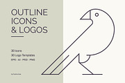 Animals - Outline Icons & Logos, a Branding & Logo Template by Paulina Sara Design (Thumbnail 1 of 12)