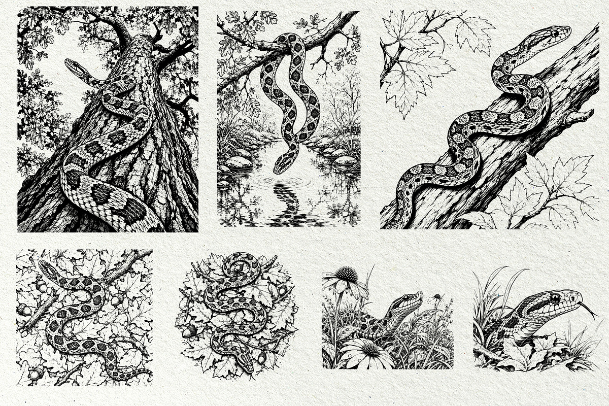 Snake Illustration Set, an Animal Illustration by DENIDigitalArtSudio (Photo 4 of 8)