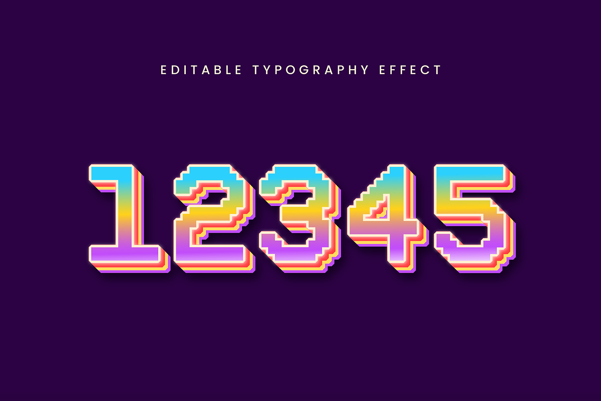 Retro Pixel 3D Text Effect preview 2