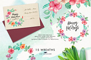 Watercolor Hibiscus Flowers, a Decorative Illustration by Graphobia (Thumbnail 3 of 9)