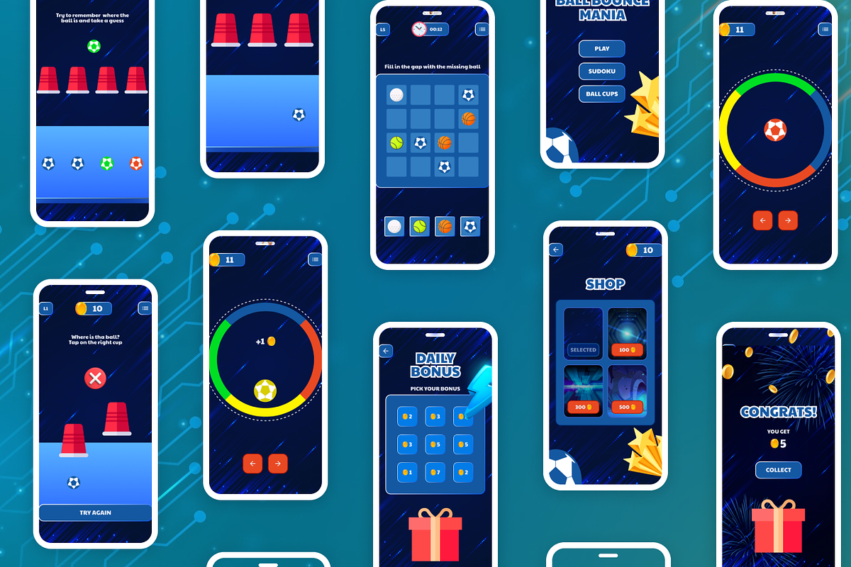 5 games ui kit (2), an App Template by Shoppie (Photo 2 of 6)