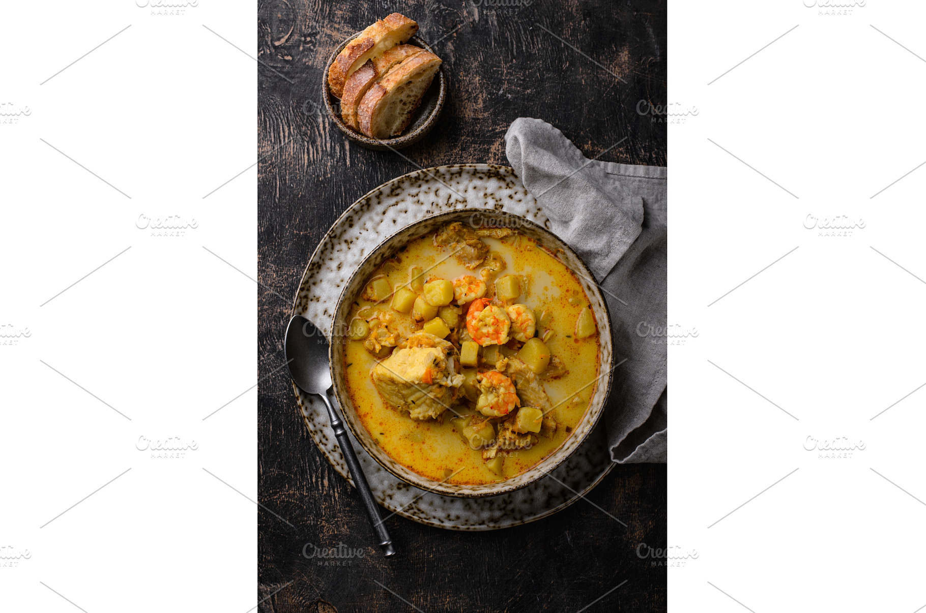 Icelandic fish soup with shrimps and, a Food & Drink Photo by Yulia Furman