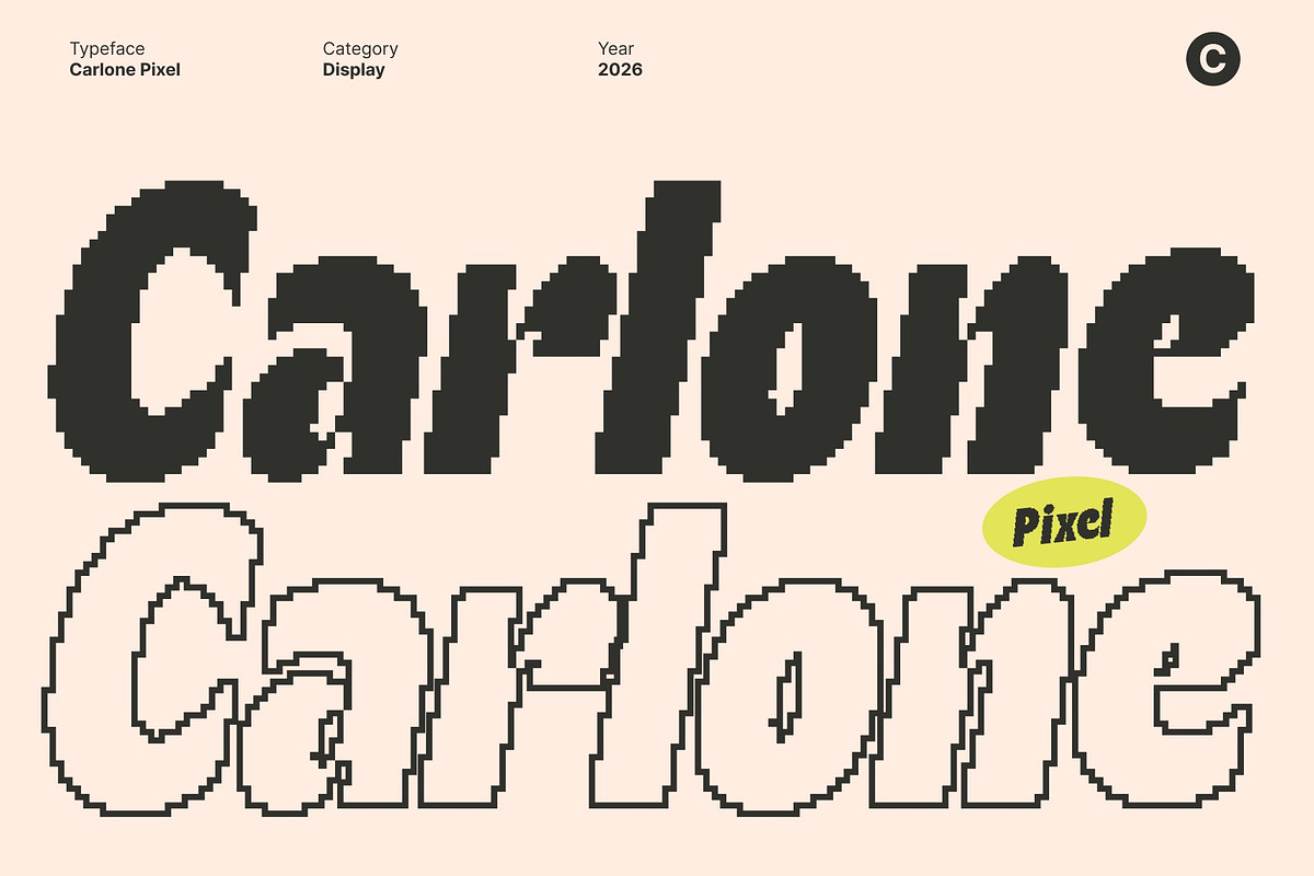 Carlone Pixel, a Sans Serif Font by Craft Supply Co. (Photo 1 of 8)