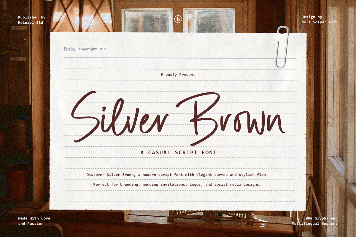 Silver Brown Casual Script Font, a Script Font by Heinzel Std (Photo 1 of 11)