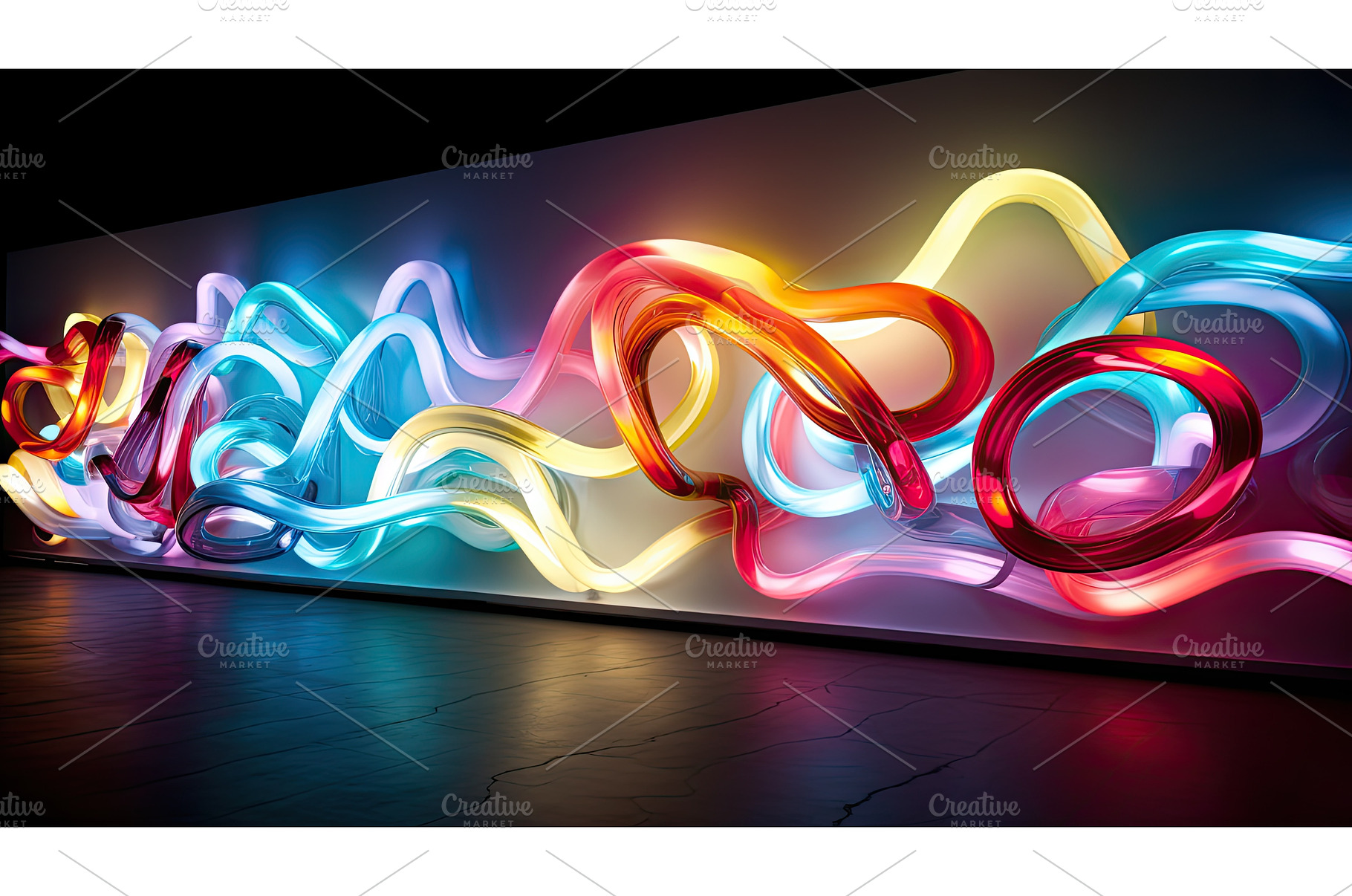 vibrant lights neon ai generated, a Background Photo by pikepicture