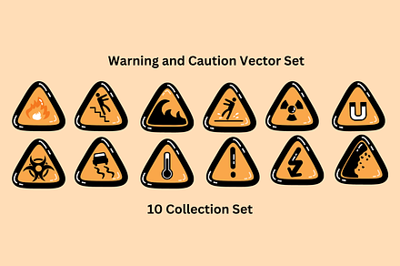Warning and Caution Vector Set, an Empty State Illustration by Eighteen Studio