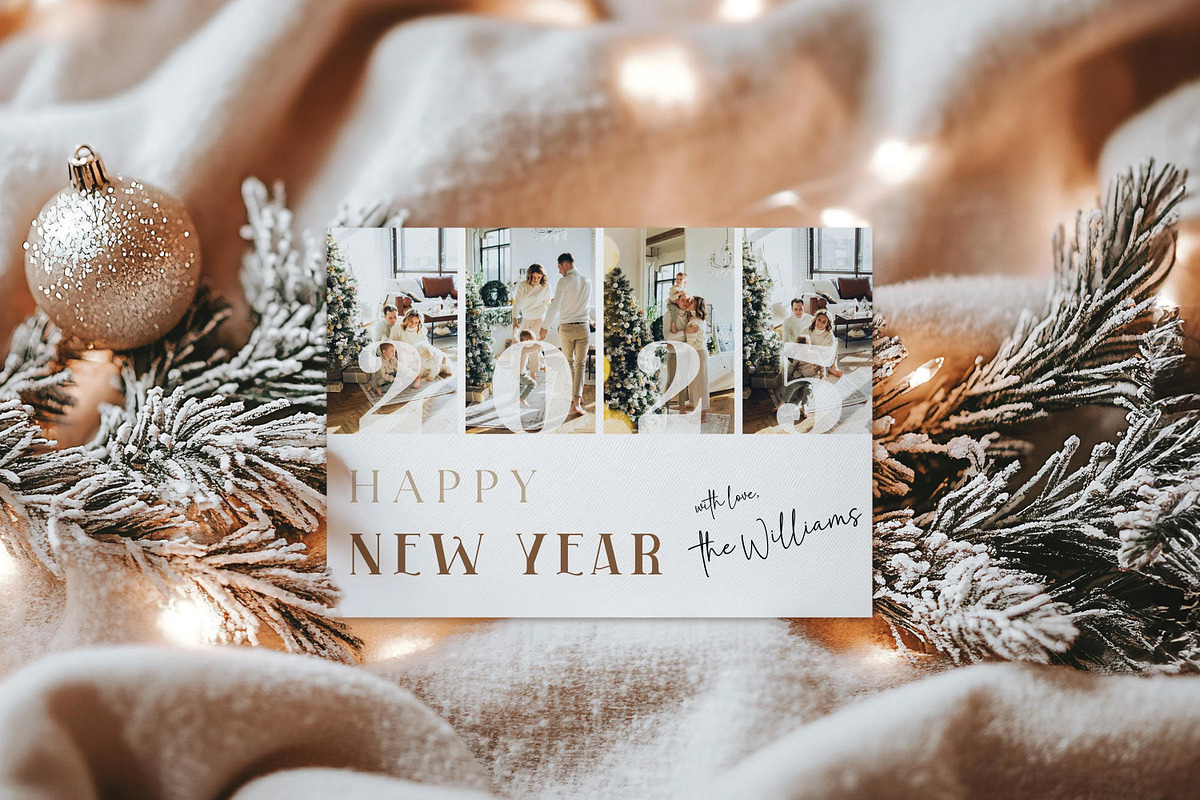 Holiday Happy New Year Family Card, a Card Template by LucaTheme (Photo 1 of 5)