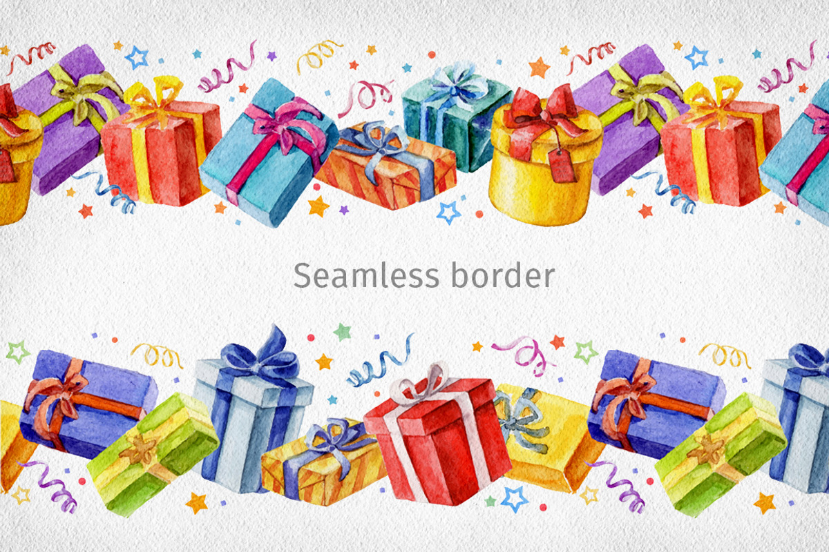 Watercolor gifts collection., a Texture Illustration by LeiaSW (Photo 4 of 6)