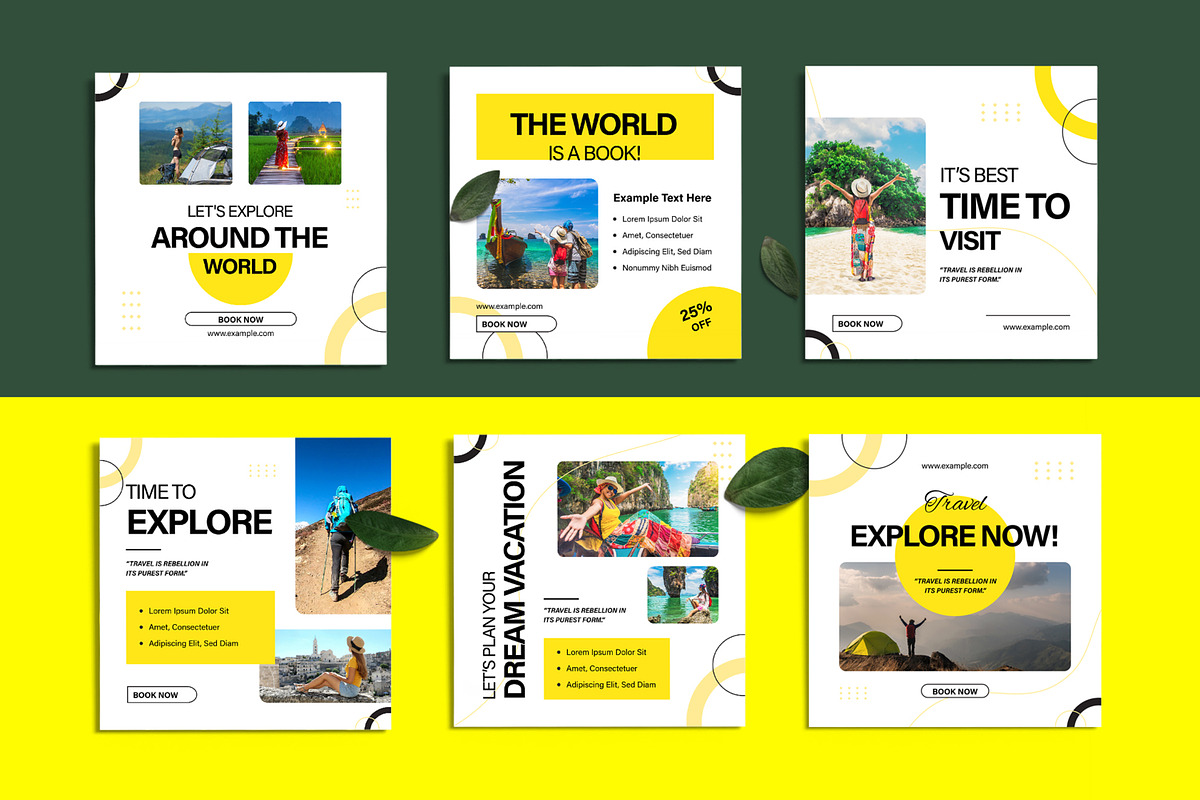 Travel Social Media Post Layout, a Social Media Template by ContestDesign (Photo 1 of 6)