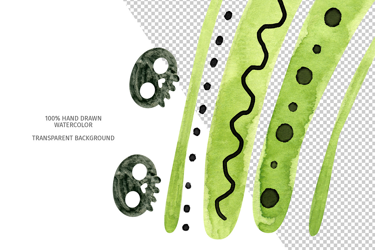 Green Halloween Clipart & Patterns, an Object Graphic by Valin Malin (Photo 3 of 14)