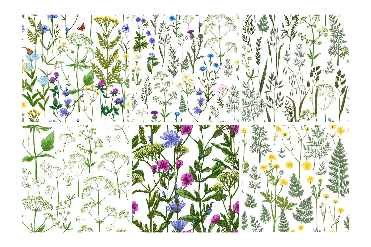 Wild herbs. Wildflowers pattern, a Pattern Graphic by irina.vaneeva (Photo 2 of 6)