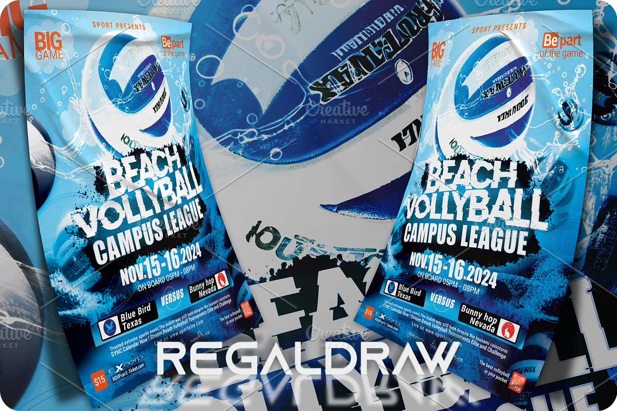 Beach Volleyball Event Flyer, a Flyer Template by regalDRAW (Photo 2 of 3)