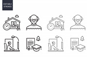 Work From Home, Distance Education, an Outline Icon by Nuburu (Thumbnail 3 of 4)