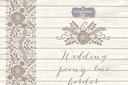 Vector wedding peony lace border, an Illustration by burlapandlace (Thumbnail 2 of 5)