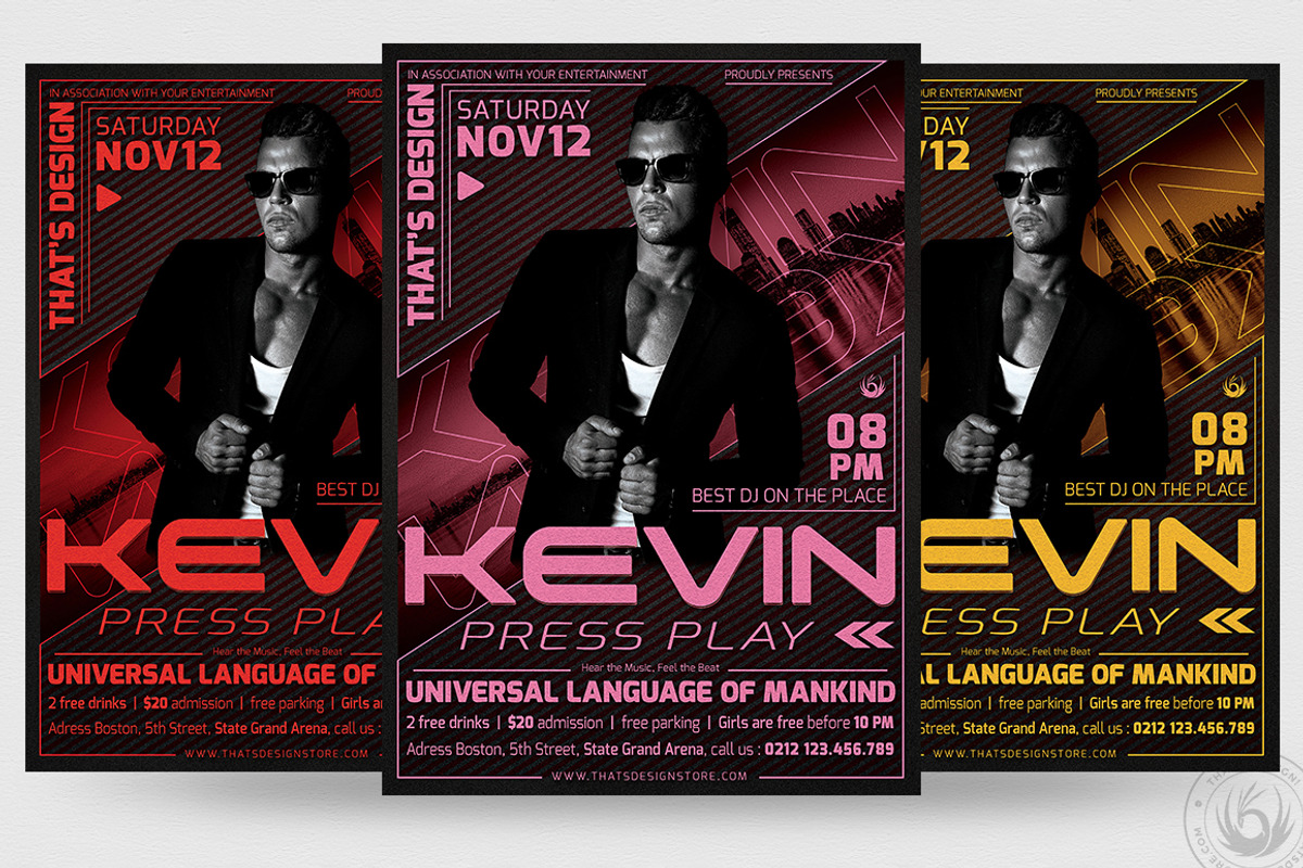 DJ Guest Flyer Template V3, a Flyer Template by ThatsDesignArt (Photo 1 of 9)