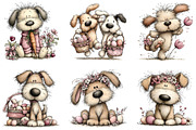 Whimsical Easter Dogs Clipart, an Illustration by CraftArtStudio (Thumbnail 5 of 5)