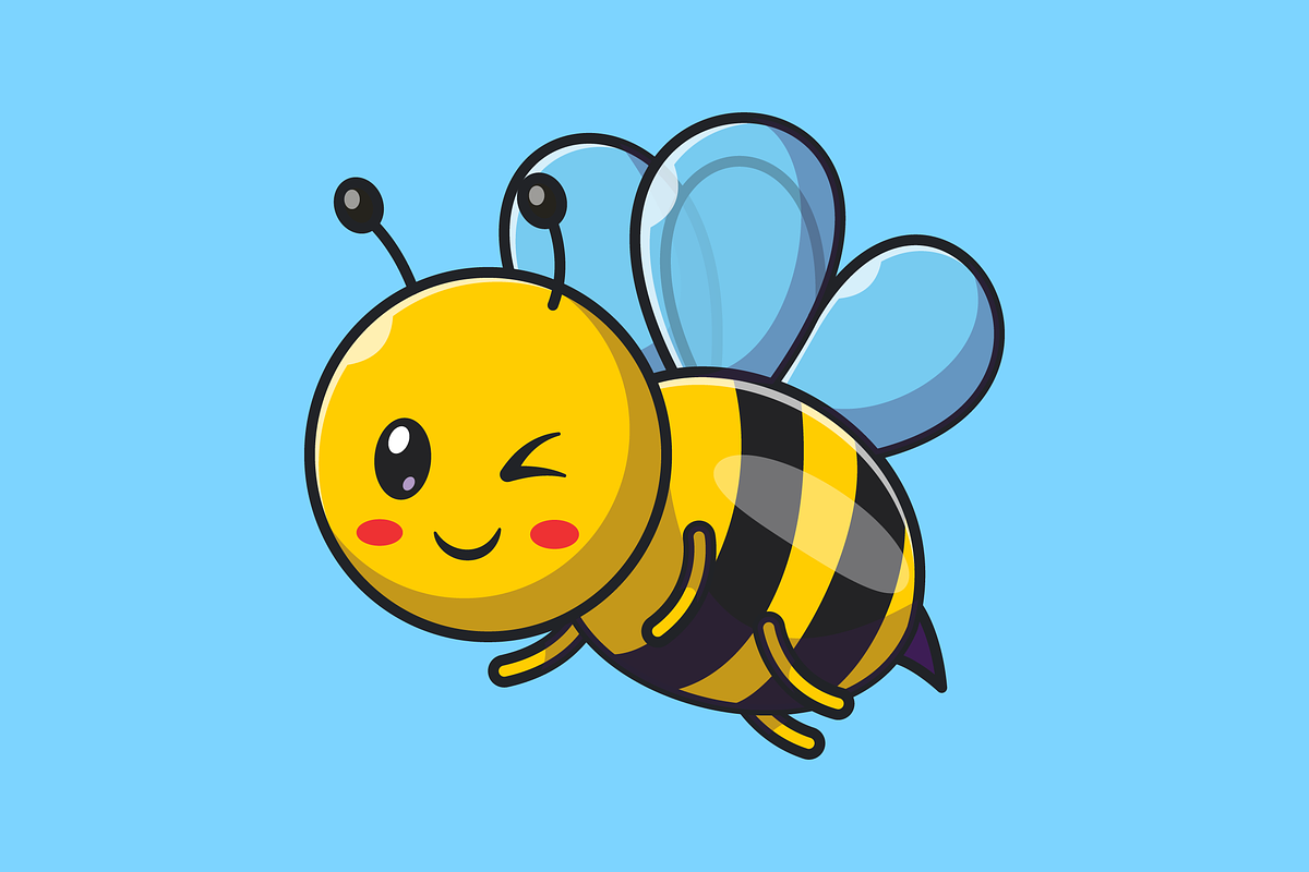 Cute Bee Flying Cartoon Illustration, an Animal Illustration by Catalyst Labs