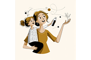 Prompt Mother Day Clipart, a Decorative Illustration by Creative design (Thumbnail 4 of 7)