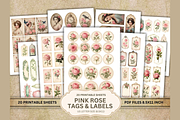 Shabby Chic Pink Roses Journal Pages, a Decorative Illustration by Coral Beauty (Thumbnail 2 of 5)