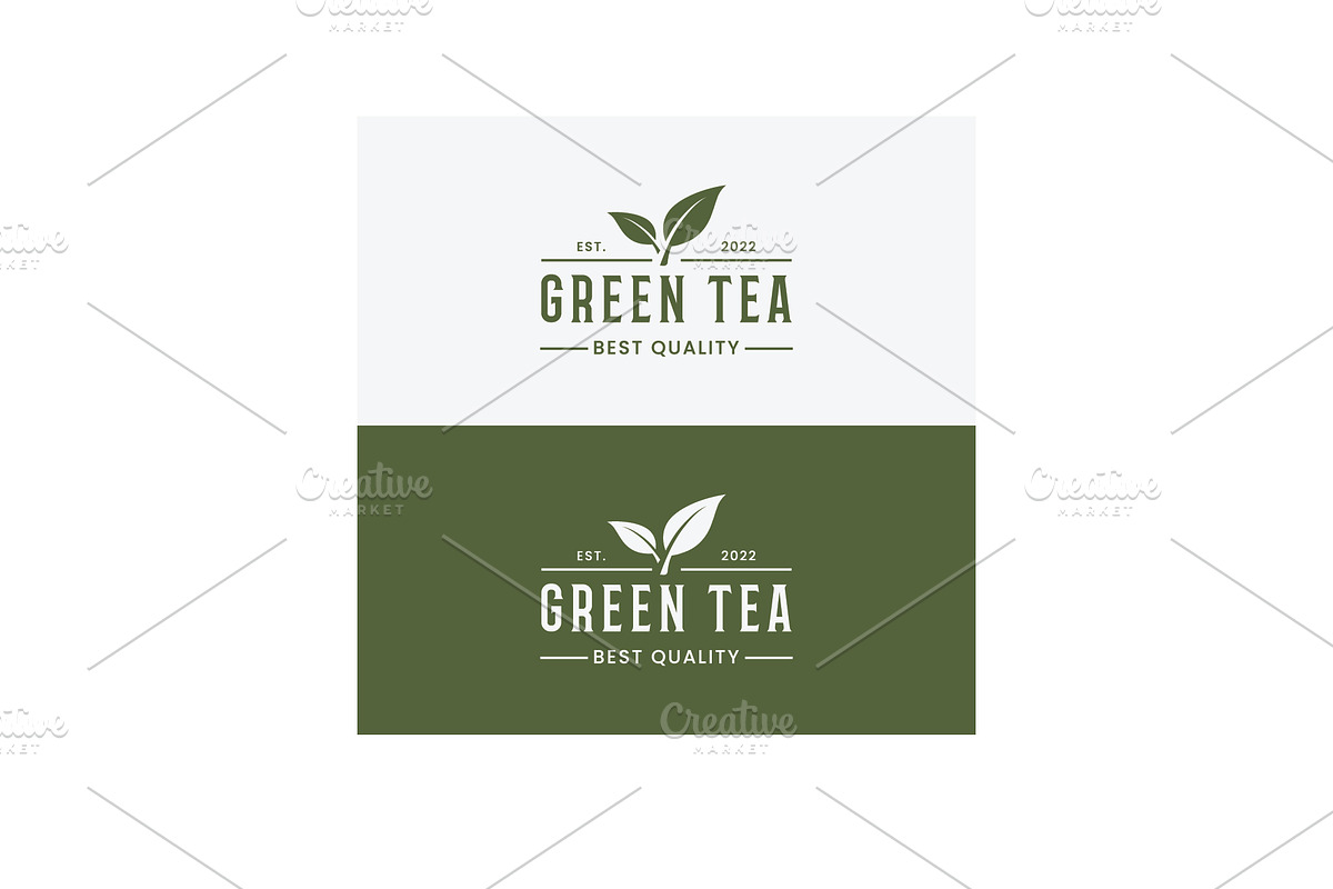 Organic green tea leaf logo design w, a Branding & Logo Template by LOGOCREATIVE