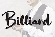 Billiard | Script Font, a Script Font by Scratchones (Thumbnail 1 of 8)