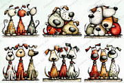 Whimsical Christmas Dogs Clipart, an Illustration by Creative Art (Thumbnail 7 of 11)
