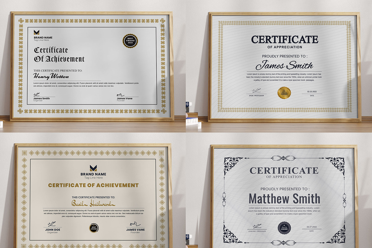 Certificate Template Bundle Design