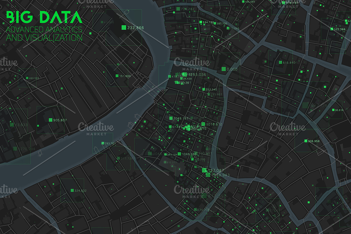 Big Data City Maps, an Object Graphic by GarryKillian (Photo 2 of 7)