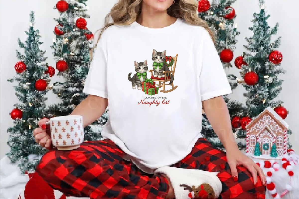 Christmas Vintage Cat Naughty PNG, an Illustration by DreamArtGraphic (Photo 4 of 6)
