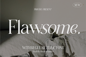 Flawsome Regular Italic, a Sans Serif Font by Flawless And Co