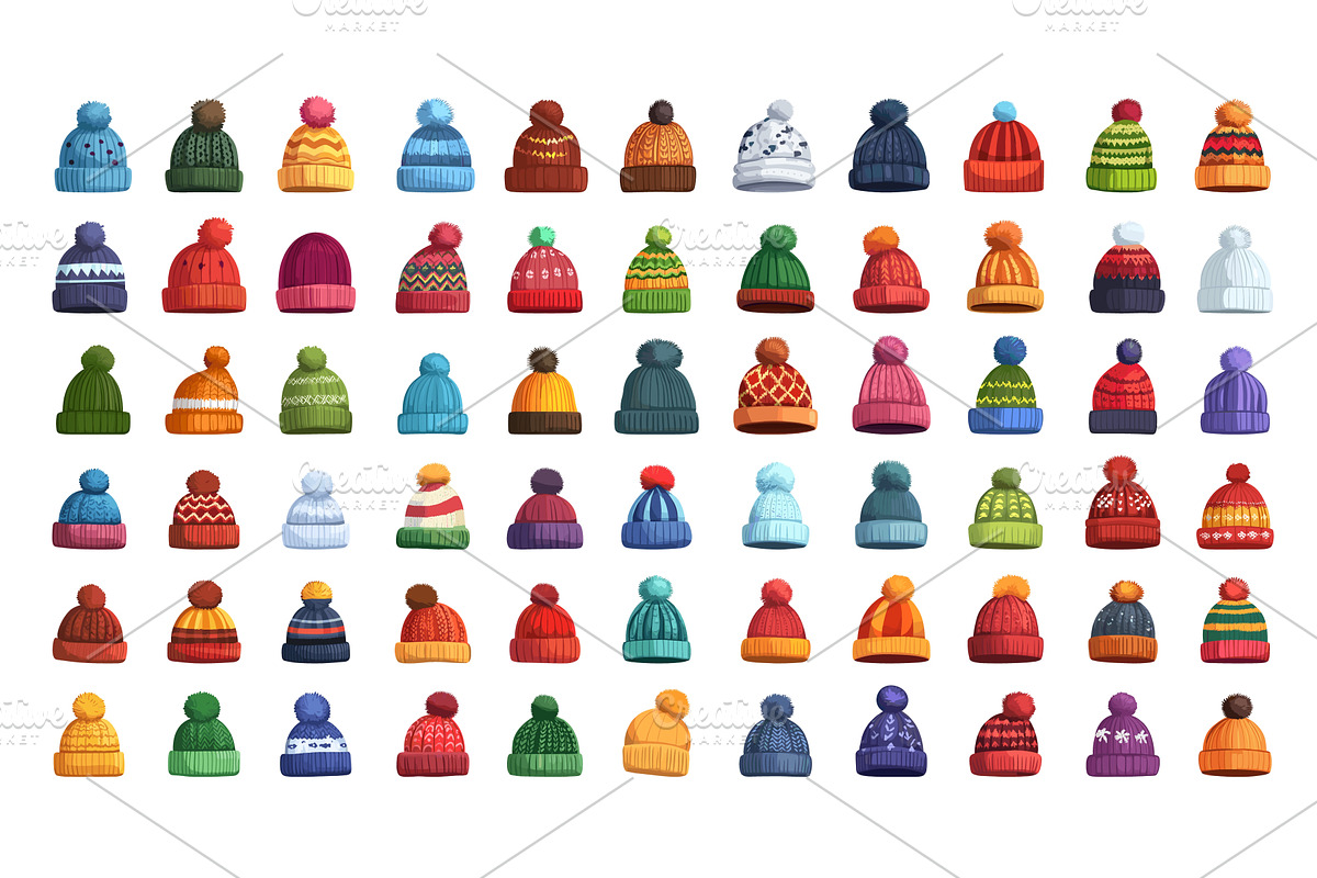Knitted hats. Winter hat wool, an Object Illustration by Stock-Smart-Start