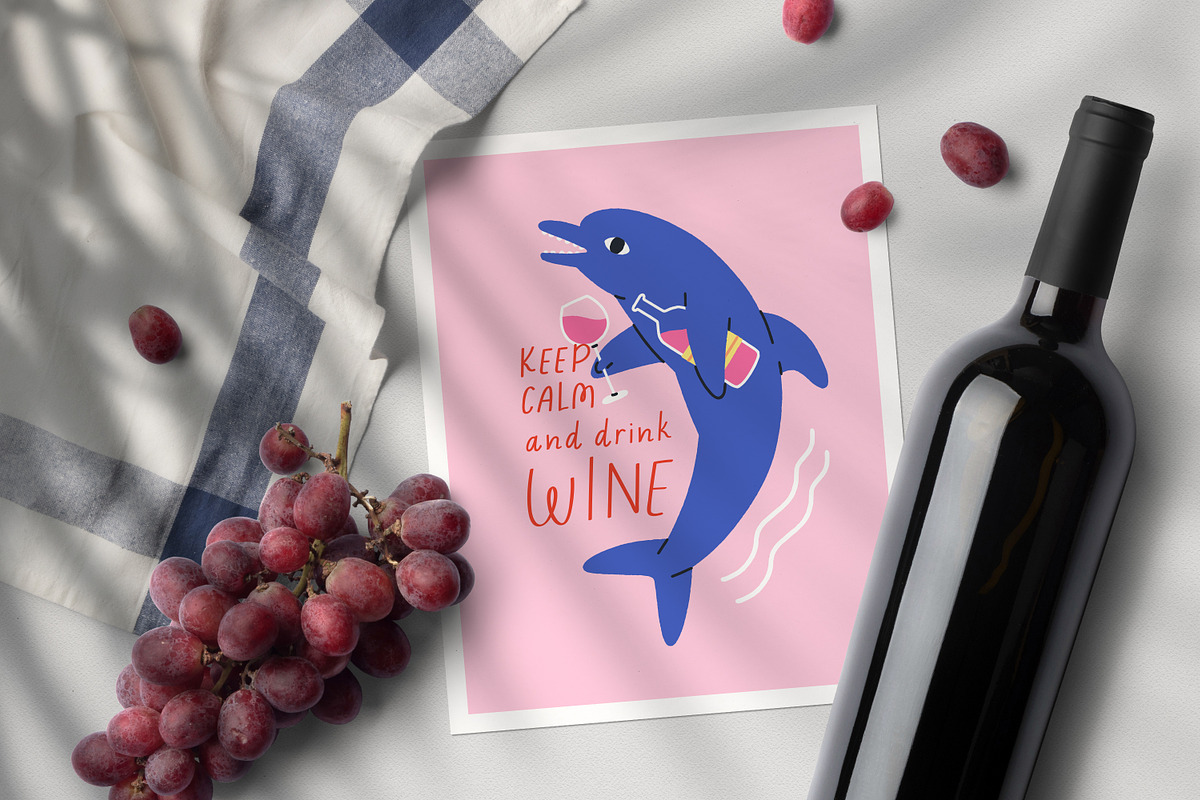 Funny animals drink, party cards set, an Animal Illustration by Good Studio (Photo 14 of 14)