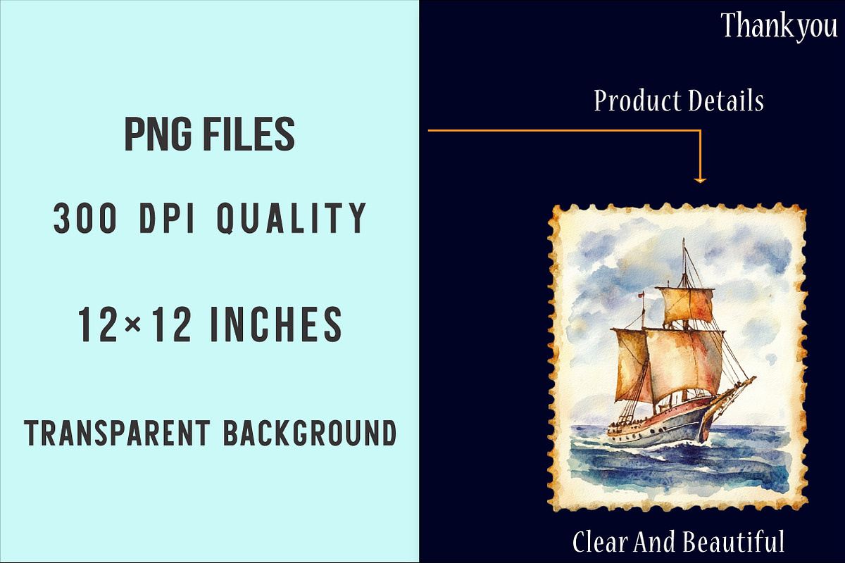 Nautical Vintage Stamp Sublimation, an Illustration by SinaCreation (Photo 4 of 5)