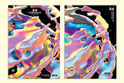 Abstract 3D Fluid Iridescent Posters, a Flyer Template by Black Cat Studio (Thumbnail 1 of 3)