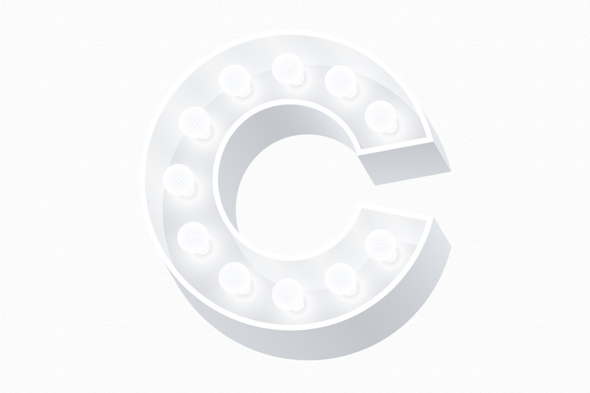 Old lamp alphabet. White preview 5